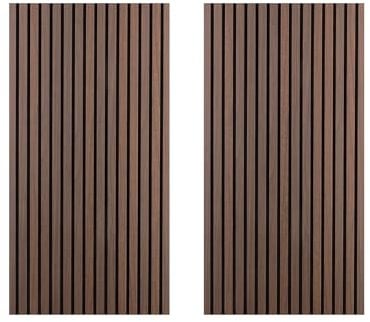 Decoranddecor Acoustic Slat Wood Wall Panels and Ceiling Panelsling Decorative 3D MDF 120 x 60 - Smoked Oak - 2 Pack