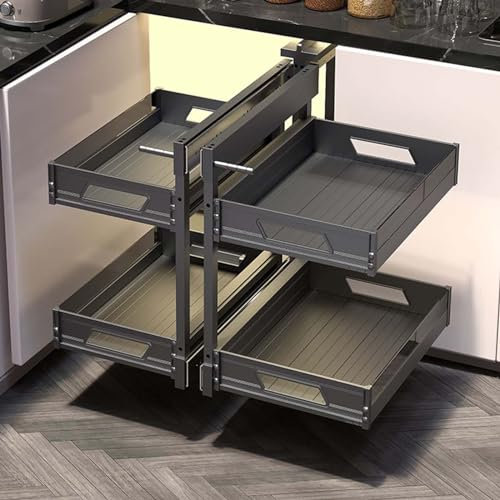 Ausziehbare Küche, Küchenschrank, ausziehbare Regale, Küchenschränke, Jalousieschrank, ausziehbarer Organizer, 2-stufiger ausziehbarer Korb-Organizer, ausziehbarer Küchenschrank-Organizer, o