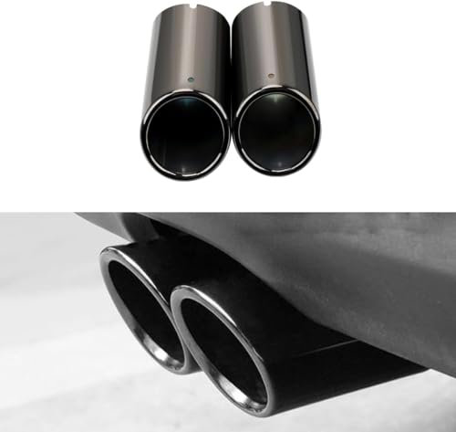 CYBFC Endstuck Auspuff für Audi A1 A3, Auspuffblenden Edelstahl Auto Endstück Endschalldämpfer Spitze Endrohrblende,B Black