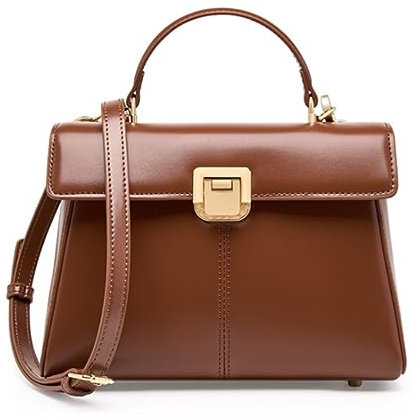 GOOPEEG Tragetaschen für die Vintage Handgemachte Leder Damen Handtasche Messenger Bag Schultertasche Lässige Handtaschen(Black)