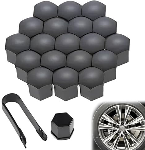 20 Piezas Tapas de Tornillos Tapas de Tuercas Tapas Nuez Universal 17mm Cubierta de Tuerca para Coches Ruedas con Herramienta,Universal 17mm Tapa de Tuerca de Rueda, Tapones Tornillos Ruedas Coche