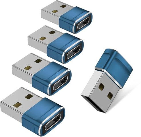 USB to USB C Adapter 5 Pack, USB A to C Converter for iPhone 16 Pro Max 15 Plus Carplay,Type C Female to A Male Adapter for iPad for Macbook,iWatch s10, Airpods,Samsung Galaxy S23 S24