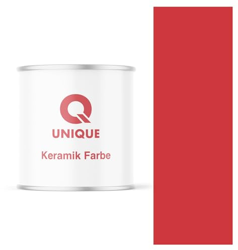Q UNIQUE Keramikfarbe 2L - Hochdeckende Wand- und Deckenfarbe | Tiefmatte Innenfarbe | Langlebige Qualität | Feuerrot | 2 Liter