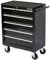 Gr8 Home Metal 5 Drawer Black Roller Tool Storage Cabinet Lockable Toolbox Chest with Wheels Handle Portable Garage Trolley Workshop Cabinet Unit Organiser