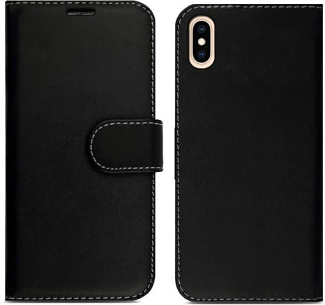 Case for iPhone XS Max Premium PU Leather Flip Black Book Wallet Case With Card Slots and Kickstand Magnetic Closure