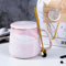 Xfeyaqlo 400ml Taza Te Ceramica Marmol, Tazas de Te con Tapa, Taza Infusiones con Tapa y Filtro, Elegante Compañero de Té de La Tarde, Buena Opción de Regalo (Rosa)