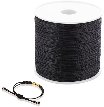 Gummiband Für Armbänder,Nylonschnur Für Armbänder,Schnur Für Armbänder 0,5mm,106 M Armband Faden Für Perlen,Perlenschnur Mit Spule,Gewachste Kordel Für Die Schmuckherstellung,Armbänder,Spitzen