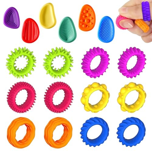 Fidget Toys für Kinder Erwachsene,18 Stück Fidget Toys and Sensory Stones,Anti Stress Spielzeug,Sensorik Spielzeug gegen Angst, ADHS Autismus Hilfsmittel