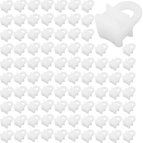 100 Pcs Curtain Track Gliders Hooks for VW Caravan, Plastic Curtain Hooks, Durable Curtains Runners Sliders for Tracks for Pencil Pleat, Net Shower Curtains, Gliding Rail Hooks for Home, Hotel