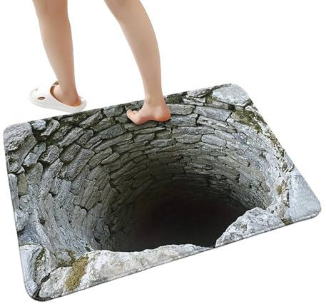 Teppich Mit Optischer Täuschung, Teppich 3d Effekt Optische Täuschung, 20 X 32 Zoll Rutschfeste Saugfähige Fußmatte Mit Abgrund Illusion Für Badezimmer, Schlafzimmer, Küche, Eingangsbereich, Haustür