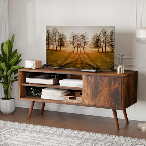 AUREUM OPAL TV Stand Cabinet for 32/40/43/50 Inch TV, Adjustable Shelf, Wooden Small TV Table，Modern TV Unit for Living Room, Bedroom (Rustic Brown)