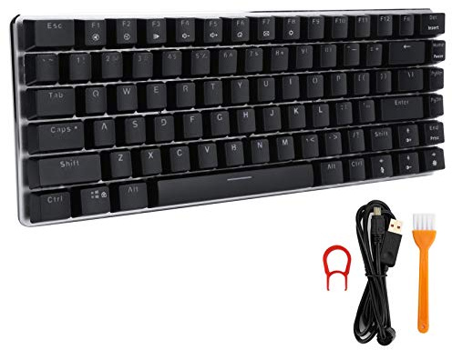CHEOTIME Tastiera da gioco meccanica, Tastiera cablata USB retroilluminata a LED ultra sottile RGB 82 tasti, Tastiera meccanica AK33 per PC portatile (Interruttore ad azione lineare)