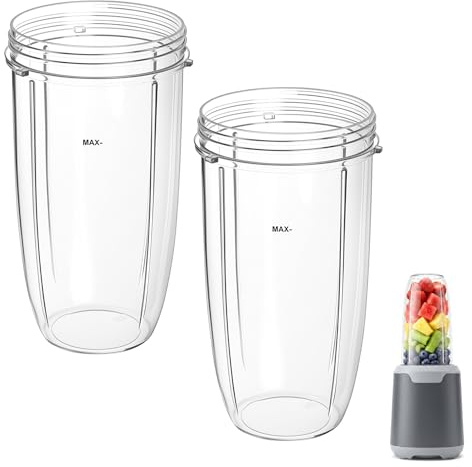 2‑Pack Replacement Parts for Blender Cup, 32OZ Compatible with Nutribullet 600W 900W Blenders