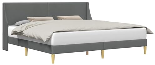vidaXL Bettrahmen mit Kopfteil Verbindungsplatte, Moderner Bettrahmen, rechteckiges Design, mit Stoff bezogen, platzsparender, Cooler Schlafzimmerschrank