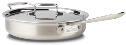 All-Clad SD55403 Stainless D5 Schmorpfanne | 26 cm | mit Deckel | Mehrschicht-Kochgeschirr | kompatibel mit allen Herdarten | aus Edelstahl und Aluminium