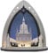 weigla - LED Lichterspitze original Erzgebirge I Motiv Dresdner Frauenkirche I LED Lichterbogen Weihnachten I Größe 52 x 53,5 x 9 cm I beleuchtete Weihnachtsdeko innen I aus Holz