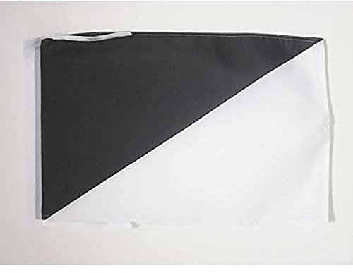 BANDERA del COMISARIO DE PISTA BLANCA Y NEGRA 45x30cm - BANDERINA CAMISARIOS DE CARRERAS - FORMULA 3 30 x 45 cm cordeles - AZ FLAG