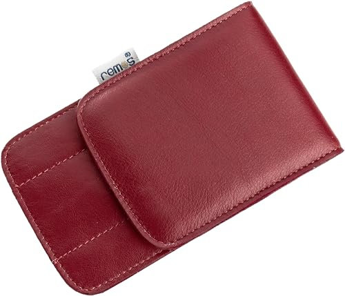 REMOS Nageletui leer aus echtem Leder zum Bestücken mit 4 Instrumenten - rot