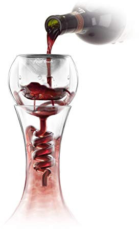 CKB Ltd Final Touch Glass Twister Aerator Attachment WDA918 - Weinbelüfter Wein-Dekantierer Kompatibel mit den meisten Weindekantierern Includes Edelstahl Filtrierung/Aerator/Stand