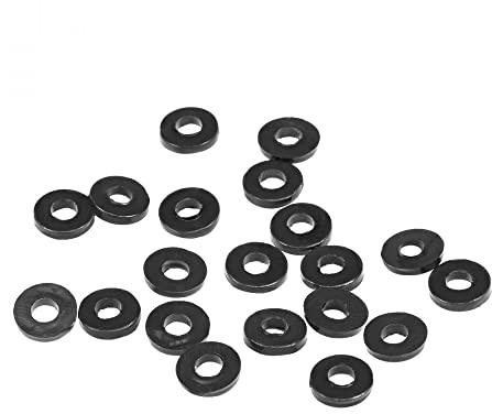 sourcing map Flache Gummi-Unterlegscheiben, 7 mm Außendurchmesser, 3 mm Innendurchmesser, 1,2 mm Dicke, für Wasserzähler-Dichtung, 20 Stück