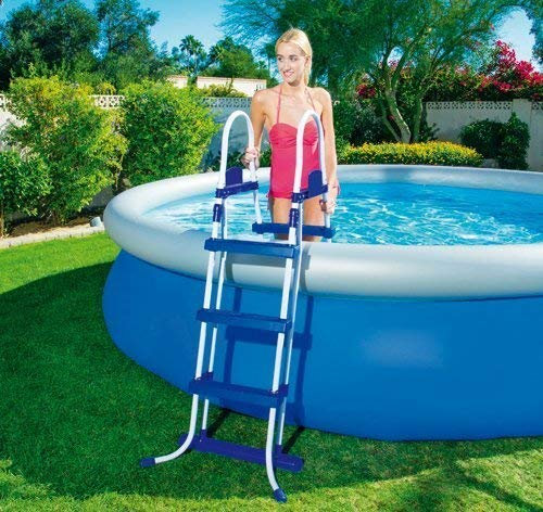 SCALETTA per Piscina Struttura in Metallo X Piscina Altezza Max (107 cm. Gradini 3)