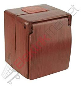 Aufputz Schuko Steckdose mit Klappdeckel Holzfarben · Kirsche · IP44 / für Feuchtraum geeignet · Mutlusan · AP Serie NEMLIYER