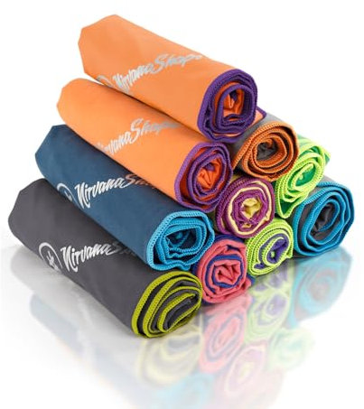 NirvanaShape Toalla de Microfibra | 14 Colores | 8 Dimensiones | Toalla de Viaje Ligera, Absorbente y de Secado Rápido | Toalla de Baño para Viajes | Ideal para Playa, Camping, Yoga y Sauna