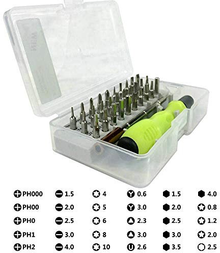 Juego de destornilladores 32 en 1, pequeño destornillador magnético de precisión con funda, kit de herramientas de reparación para gafas, PC, computadora, portátil, relojes, iPhone, iPad, cámara