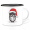 Ligarti Emaille Tasse (leicht & robust) | Camping Becher handveredelt in Deutschland | Teetasse für Weihnachten, Kaffeetasse, Emaillebecher | Weihnachten (Weihnachtseule, 300ml)
