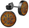CHICNET Edelstahl Ohrstecker schwarz 8mm 10mm Viking Celtic Nordic Wikinger Norse keltisch Ohr Schmuck Chirurgenstahl Unisex weiß Tribal Männer Damen Herren Vegvisir braun