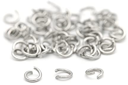 NaturSchatulle Biegeringe Edelstahl Ø 3-8mm Binderinge I 25 Stück Spaltringe Verbindungsringe Ösen Basteln DIY Schmuckherstellung Nickelfrei (3mm)