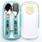 Tyrrell Katz Kids Trains Printed 2 Piece Cutlery Set in Blue with Case - Dishwasher Safe Flatware Children's Fork and Spoon - 15 x 8 x 2 cm