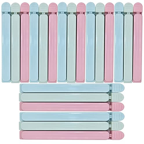 Dianoo 21 Stück Kunststoff-Verschlussclips, luftdicht, lange Clips, frischhaltende Klemmclips für Lebensmittel und Snacks, 2 Größen (15,5 cm und 12 cm)