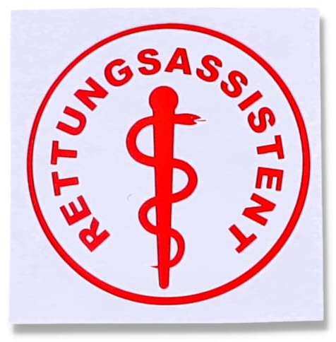 Aufkleber Rettungsassistent mit Äskulapstab 50mm