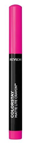 Revlon ColorStay Matte Lite Crayon - Mile High | Matte lipstick crayon with built-in sharpener. Smudge-proof, water-resistant, non-drying color. 30% lighter feel.