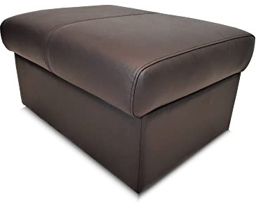 Quattro Meble Dunkelbraunes Echtleder Hocker aufklappbar mit Stauraum Sitzhocker Rindsleder Sitzwürfel Fußhocker Polsterhocker Echt Leder Puff Model NT 2p Leder MDR Dark Brown (90 x 55 x H-40 cm)