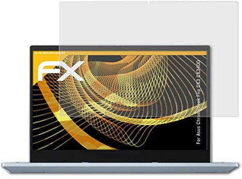 atFoliX Panzerfolie kompatibel mit Asus Chromebook Flip CX3 CX3400 Schutzfolie, entspiegelnde und stoßdämpfende FX Folie (2X)