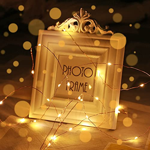 Yizhet LED Lichterkette 10m 100LEDs Draht Micro Lichterkette USB LED Kupferdraht Lichterketten Warmweiß für Dekoration Hochzeit, Party, Schlafzimmer, Garten, Feste (Warmweiß)