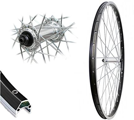 28 Zoll Vorderrad Cut19 schwarz Hohlkammer ECO Nabe Silber Schnellspanner für V-Brake