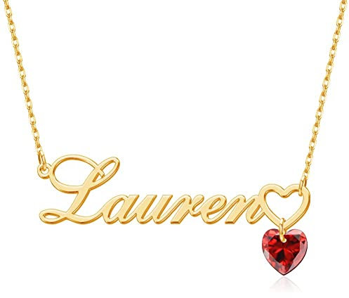 MissChic Namenskette, Personalisierte Kette mit Namen, S925 Silber Herzkette Name, Geschenk für Damen, Herren, Freundin, Mutter, Schwester, Freund