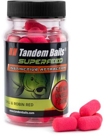 Tandem Baits Karpfen Futter Angelfutter Pop Ups Fluo Mini Dumbells Floating Chili Und Robin Red