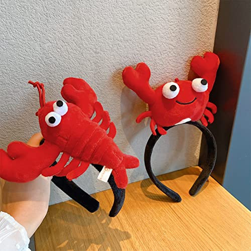 XIYUAN Krabben- und Hummer-Stirnband, rot, Party-Kopfbedeckung für Kinder und Erwachsene, 2 Stück, geformte Haarreifen, Meerestier, Cosplay-Stirnband