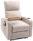 HOMCOM Fauteuil Relax Électrique Fauteuil Massant Inclinable avec Tablette, Poches latérales et Télécommande pour Salon et Chambre- en Microfibre Beige