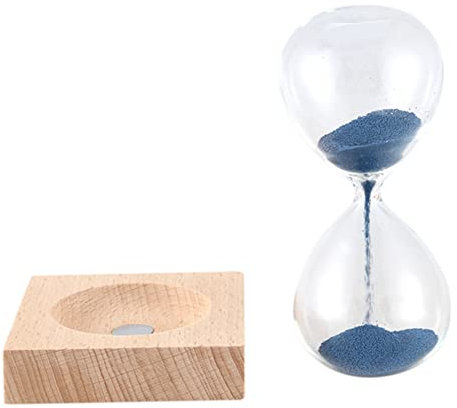 Frefgikty Sablier magnétique en bois + sable de fer avec emballage cadeau