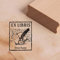 Ex Libris Stempel mit Name - Brief, Tintenfass und alte Schrift - Exlibris Buch Motivstempel Holzstempel 38 x 48 mm