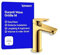 Duravit Wave Waschtischarmatur, Größe M (Auslauf Höhe 111 mm), Wasserhahn Bad, Armatur Waschbecken, Gold Poliert