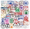 50 Pcs Retro Stamp Postmark Theme Stickers , Vintage Travel Stickers PVC Waterproof transparent Vinyl Stickers for Luggage, Travel case, Suitcase, Water Bottle, Laptop, Helmet, Motorbikes, Skateboard