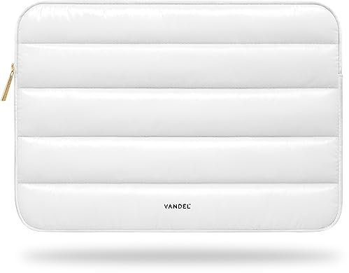 VANDEL - The Original Puffy Laptop Sleeve 13-14 Inch. White Laptop Sleeve for Women. Carrying Case Cover MacBook Pro 14 in, MacBook Air 13 Inch, iPad Pro 12.9, Dell, Asus, HP