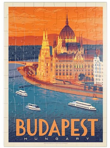 MyPuzzle Hungary: Budapest, Vintage Poster - Premium 100 Teile Puzzle - MyPuzzle Sonderkollektion von Anderson Design Group