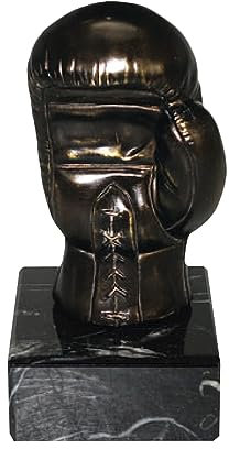 Henecka 🔵 Kampfsport • Boxpokal • Box-Trophäe • Box Champion Pokal • Resinfigur Bronze • Personalisierbar mit Wunschtext • Größe 150 mm cm